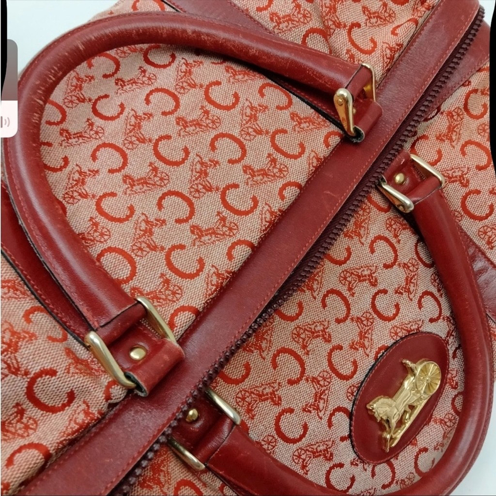 Celine Red Canvas Boston Bag - Rehab Corner Wear - Picture 9 of 16